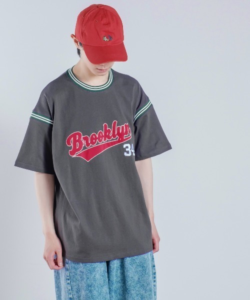 improves（インプローブス）の「USコットン カレッジロゴ 刺しゅう ラインリブ 半袖Tシャツ（Tシャツ/カットソー・メンズ・アッシュ/スミクロ/マスタード/グリーン・LARGE/MEDIUM）」の14枚目の写真