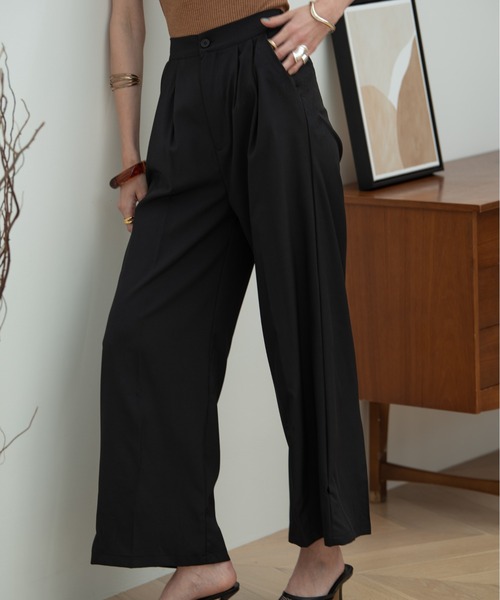 HANNE(アン)の「ヘムディティールパンツ(スラックス・レディース・ブラック/ブラウン・フリー)」の5枚目の写真