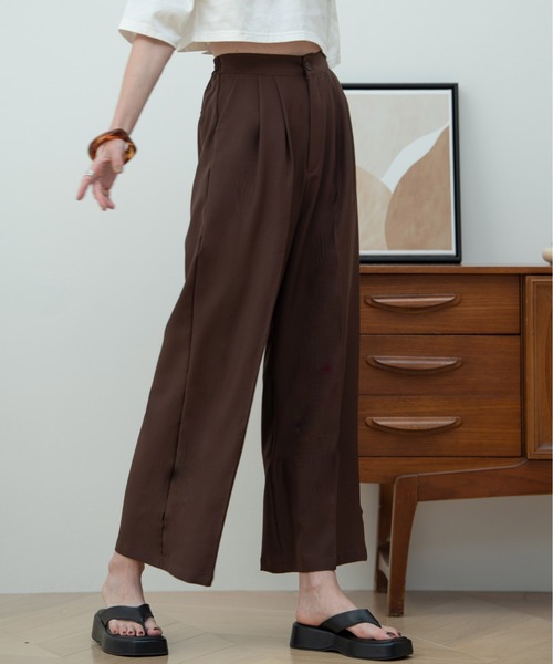 HANNE(アン)の「ヘムディティールパンツ(スラックス・レディース・ブラック/ブラウン・フリー)」の22枚目の写真