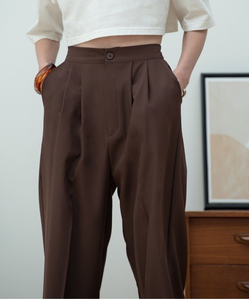 HANNE(アン)の「ヘムディティールパンツ(スラックス・レディース・ブラック/ブラウン・フリー)」の10枚目の写真