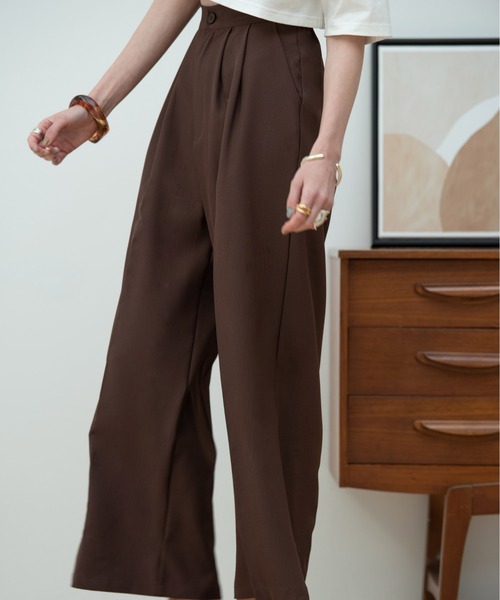 HANNE(アン)の「ヘムディティールパンツ(スラックス・レディース・ブラック/ブラウン・フリー)」の18枚目の写真
