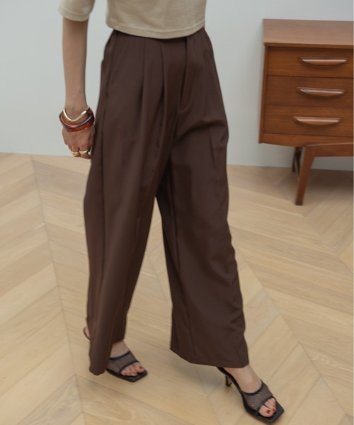 HANNE(アン)の「ヘムディティールパンツ(スラックス・レディース・ブラック/ブラウン・フリー)」の12枚目の写真