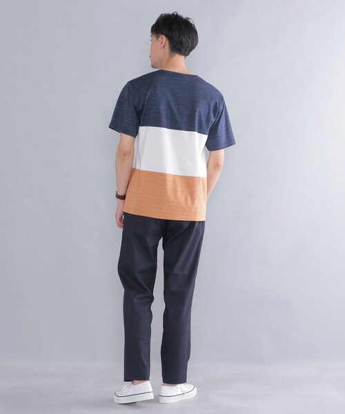 SHIPS(シップス)の「SHIPS: スペック ワイドボーダー/パネル Vネック Tシャツ(Tシャツ/カットソー・メンズ・カーキ/ブラック/ライトブルー/ネイビー/ライトオリーブ・SMALL/MEDIUM/LARGE/X-LARGE)」の21枚目の写真