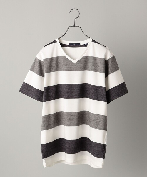 SHIPS(シップス)の「SHIPS: スペック ワイドボーダー/パネル Vネック Tシャツ(Tシャツ/カットソー・メンズ・カーキ/ブラック/ライトブルー/ネイビー/ライトオリーブ・SMALL/MEDIUM/LARGE/X-LARGE)」の11枚目の写真