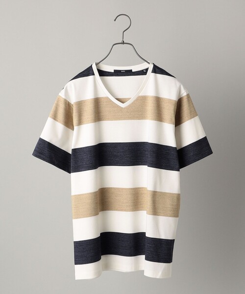 SHIPS(シップス)の「SHIPS: スペック ワイドボーダー/パネル Vネック Tシャツ(Tシャツ/カットソー・メンズ・カーキ/ブラック/ライトブルー/ネイビー/ライトオリーブ・SMALL/MEDIUM/LARGE/X-LARGE)」の13枚目の写真