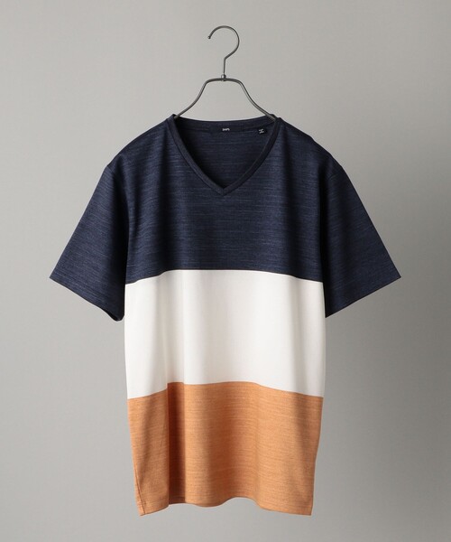 SHIPS(シップス)の「SHIPS: スペック ワイドボーダー/パネル Vネック Tシャツ(Tシャツ/カットソー・メンズ・カーキ/ブラック/ライトブルー/ネイビー/ライトオリーブ・SMALL/MEDIUM/LARGE/X-LARGE)」の17枚目の写真