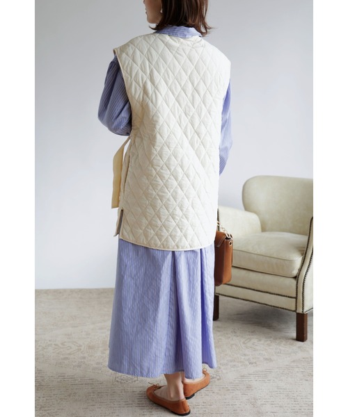 &. NOSTALGIA(アンドドットノスタルジア)の「【ZOZO限定】キルティングラップジレベスト(ベスト・レディース・カーキ/アイボリー/レンガ・FREE)」の6枚目の写真