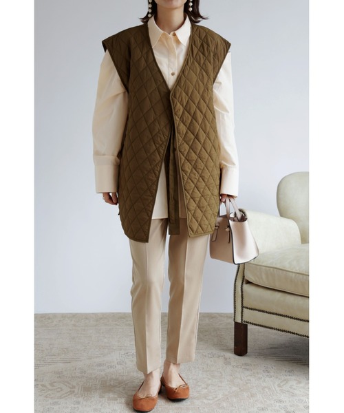 &. NOSTALGIA(アンドドットノスタルジア)の「【ZOZO限定】キルティングラップジレベスト(ベスト・レディース・カーキ/アイボリー/レンガ・FREE)」の12枚目の写真