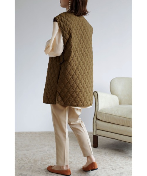 &. NOSTALGIA(アンドドットノスタルジア)の「【ZOZO限定】キルティングラップジレベスト(ベスト・レディース・カーキ/アイボリー/レンガ・FREE)」の13枚目の写真