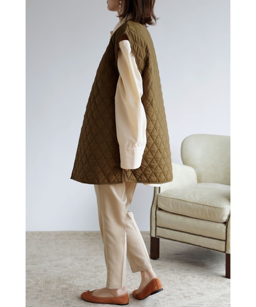 &. NOSTALGIA(アンドドットノスタルジア)の「【ZOZO限定】キルティングラップジレベスト(ベスト・レディース・カーキ/アイボリー/レンガ・FREE)」の14枚目の写真