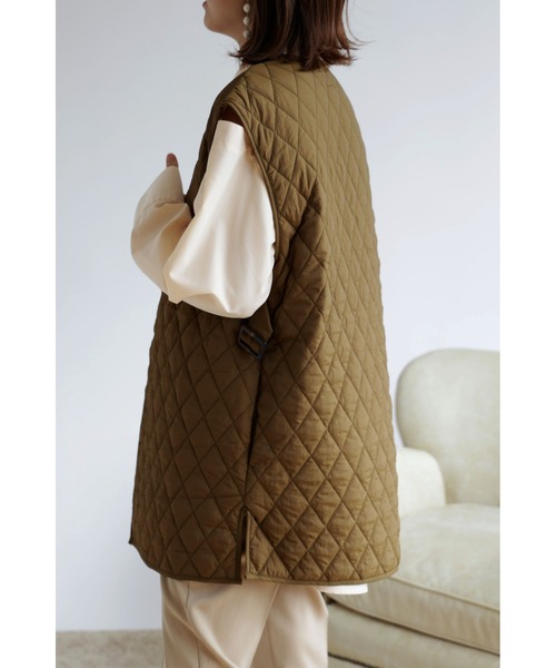 &. NOSTALGIA(アンドドットノスタルジア)の「【ZOZO限定】キルティングラップジレベスト(ベスト・レディース・カーキ/アイボリー/レンガ・FREE)」の15枚目の写真