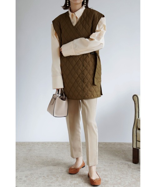 &. NOSTALGIA(アンドドットノスタルジア)の「【ZOZO限定】キルティングラップジレベスト(ベスト・レディース・カーキ/アイボリー/レンガ・FREE)」の16枚目の写真