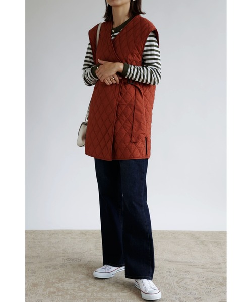 &. NOSTALGIA(アンドドットノスタルジア)の「【ZOZO限定】キルティングラップジレベスト(ベスト・レディース・カーキ/アイボリー/レンガ・FREE)」の21枚目の写真