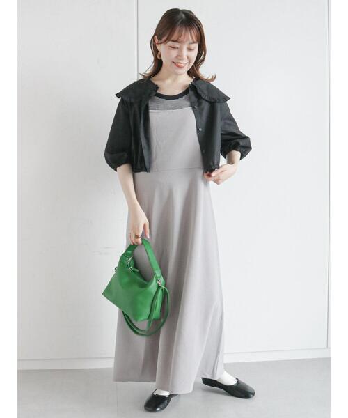 ehka sopo(エヘカソポ)の「◎カットキャミワンピース(ワンピース・レディース・グレー/カーキ/ブラック・フリ-)」の16枚目の写真