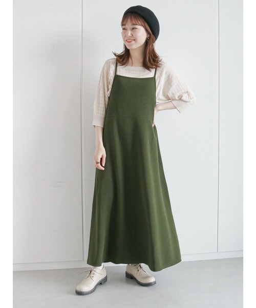 ehka sopo(エヘカソポ)の「◎カットキャミワンピース(ワンピース・レディース・グレー/カーキ/ブラック・フリ-)」の3枚目の写真