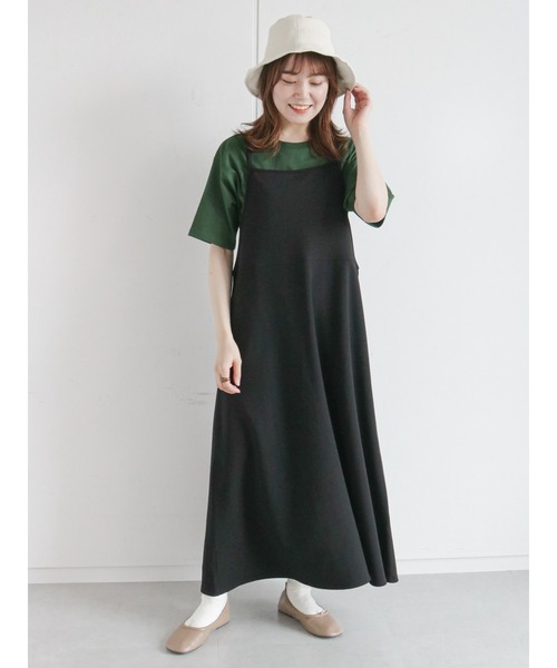 ehka sopo(エヘカソポ)の「◎カットキャミワンピース(ワンピース・レディース・グレー/カーキ/ブラック・フリ-)」の2枚目の写真