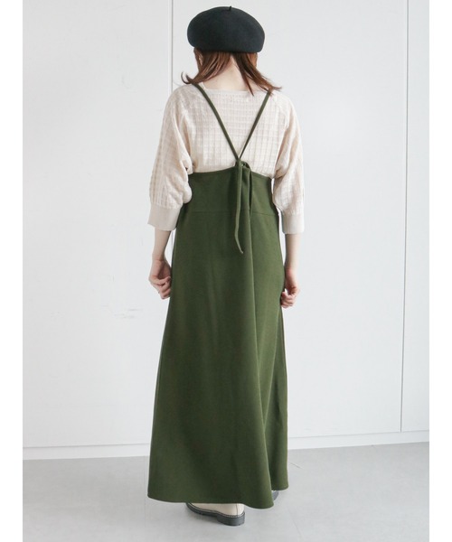 ehka sopo(エヘカソポ)の「◎カットキャミワンピース(ワンピース・レディース・グレー/カーキ/ブラック・フリ-)」の5枚目の写真