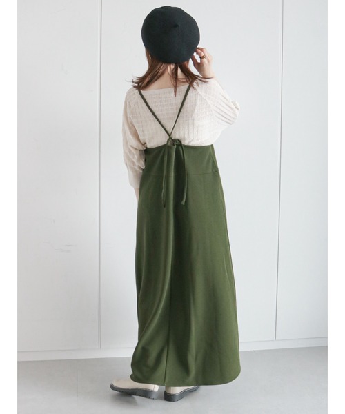 ehka sopo(エヘカソポ)の「◎カットキャミワンピース(ワンピース・レディース・グレー/カーキ/ブラック・フリ-)」の12枚目の写真