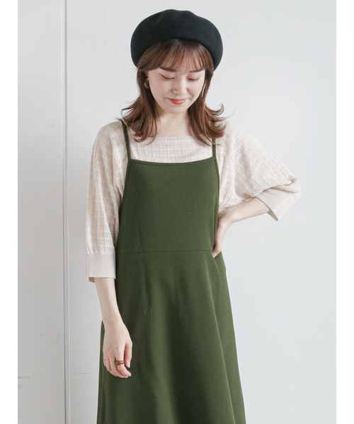 ehka sopo(エヘカソポ)の「◎カットキャミワンピース(ワンピース・レディース・グレー/カーキ/ブラック・フリ-)」の13枚目の写真