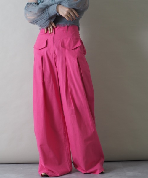 Bloom Closet(ブルームクローゼット)の「ダブルタックフラップフレアパンツ(その他パンツ・レディース・ピンク・MEDIUM/LARGE)」の2枚目の写真