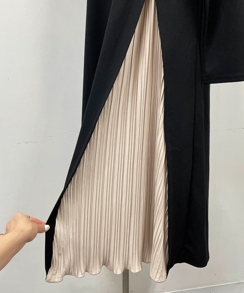 PICCIN（ピッチン）の「サイドプリーツパールワンピース（ワンピース・レディース・ブラック/モカ・M/L）」の5枚目の写真