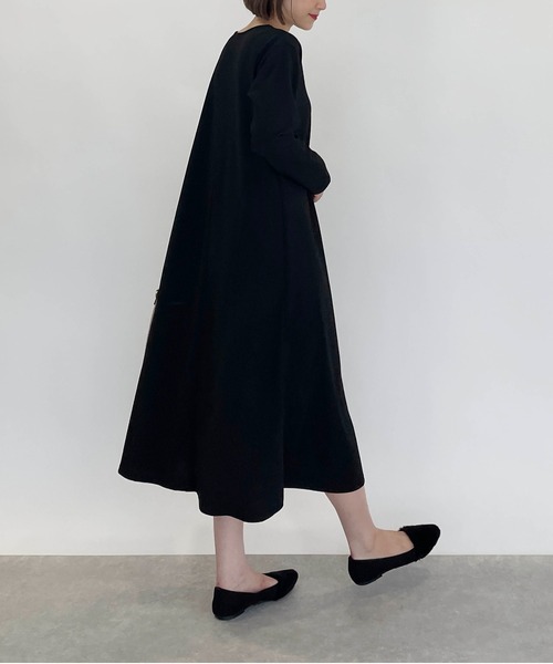 PICCIN（ピッチン）の「サイドプリーツパールワンピース（ワンピース・レディース・ブラック/モカ・M/L）」の15枚目の写真