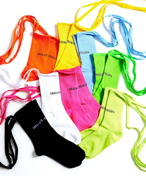 babyShoop(ベイビーシュープ)の「レースアップデザインソックス(ソックス/靴下・レディース・ブラック/ピンク/イエロー/オレンジ/ライトイエロー/ブルー/グリーン・FREE)」の8枚目の写真