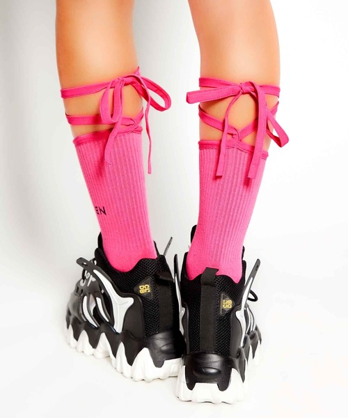 babyShoop(ベイビーシュープ)の「レースアップデザインソックス(ソックス/靴下・レディース・ブラック/ピンク/イエロー/オレンジ/ライトイエロー/ブルー/グリーン・FREE)」の16枚目の写真