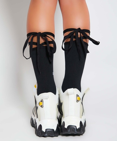 babyShoop(ベイビーシュープ)の「レースアップデザインソックス(ソックス/靴下・レディース・ブラック/ピンク/イエロー/オレンジ/ライトイエロー/ブルー/グリーン・FREE)」の10枚目の写真