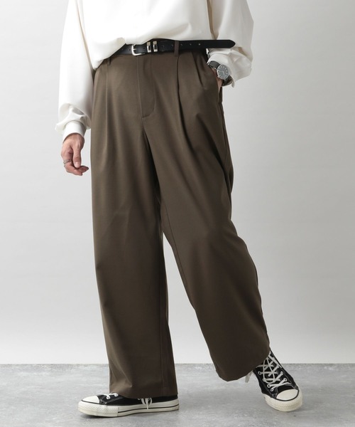 RAGEBLUE(レイジブルー)の「TRストレッチ/タックワイドパンツ(スラックス・メンズ・ブラック/ダークブラウン/オフホワイト/ダークグレー・SMALL/MEDIUM/LARGE)」の4枚目の写真