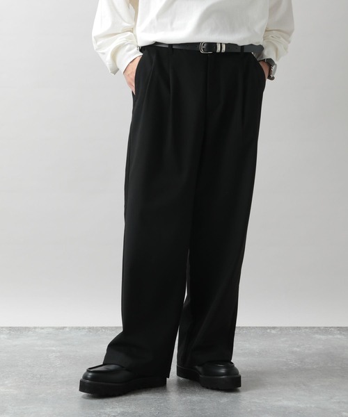 RAGEBLUE(レイジブルー)の「TRストレッチ/タックワイドパンツ(スラックス・メンズ・ブラック/ダークブラウン/オフホワイト/ダークグレー・SMALL/MEDIUM/LARGE)」の5枚目の写真