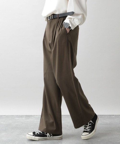 RAGEBLUE(レイジブルー)の「TRストレッチ/タックワイドパンツ(スラックス・メンズ・ブラック/ダークブラウン/オフホワイト/ダークグレー・SMALL/MEDIUM/LARGE)」の6枚目の写真