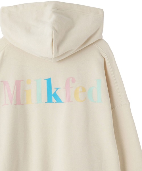 MILKFED.(ミルクフェド)の「D ONE MILKFED BIG SWEAT HOODIE(パーカー・レディース・ライトピンク/オフホワイト/ネイビー/ブラック/ライトブルー・ONE SIZE)」の1枚目の写真