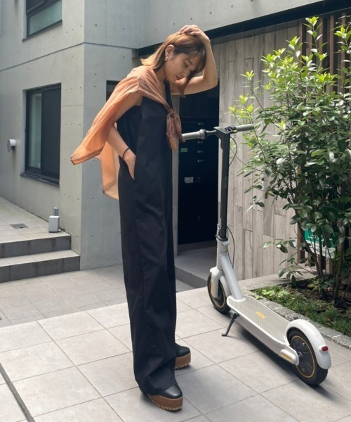 AMAIL(アマイル)の「Loosely coverall(サロペット/オーバーオール・レディース・ブラック/ホワイト×ブラック・FREE)」の15枚目の写真