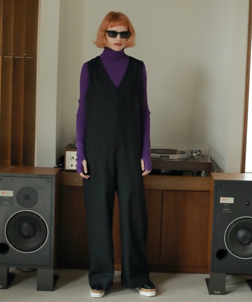 AMAIL(アマイル)の「Loosely coverall(サロペット/オーバーオール・レディース・ブラック/ホワイト×ブラック・FREE)」の18枚目の写真