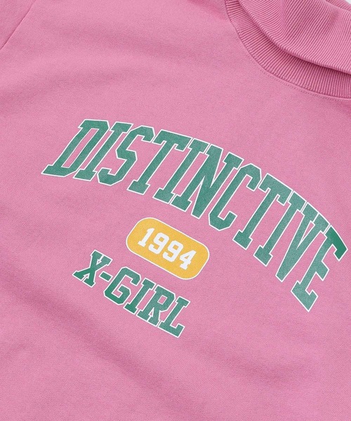 X-girl（エックスガール）の「COLLEGE LOGO HIGH NECK SWEAT