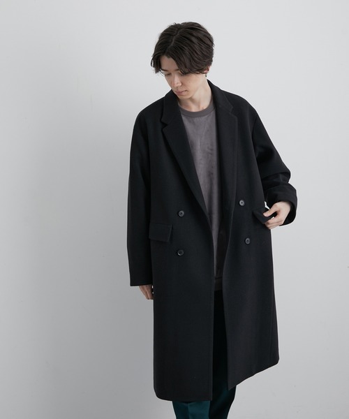 JUNRED(ジュンレッド)の「ウーリーニットダブルチェスターコート(チェスターコート・メンズ・ブラック/ベージュ/ブラウン・LL/S/M/L)」の8枚目の写真