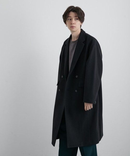 JUNRED(ジュンレッド)の「ウーリーニットダブルチェスターコート(チェスターコート・メンズ・ブラック/ベージュ/ブラウン・LL/S/M/L)」の9枚目の写真
