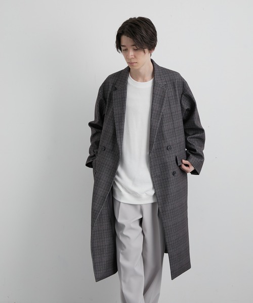 JUNRED(ジュンレッド)の「ウーリーニットダブルチェスターコート(チェスターコート・メンズ・ブラック/ベージュ/ブラウン・LL/S/M/L)」の12枚目の写真