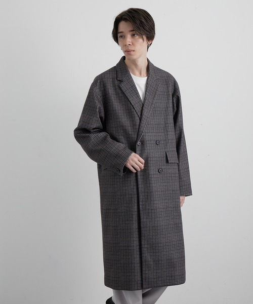 JUNRED(ジュンレッド)の「ウーリーニットダブルチェスターコート(チェスターコート・メンズ・ブラック/ベージュ/ブラウン・LL/S/M/L)」の14枚目の写真
