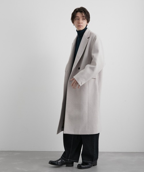 JUNRED(ジュンレッド)の「ウーリーニットダブルチェスターコート(チェスターコート・メンズ・ブラック/ベージュ/ブラウン・LL/S/M/L)」の16枚目の写真