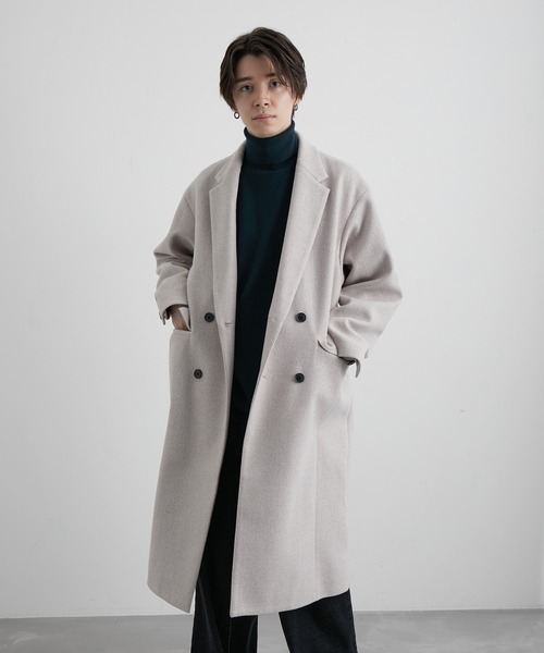 JUNRED(ジュンレッド)の「ウーリーニットダブルチェスターコート(チェスターコート・メンズ・ブラック/ベージュ/ブラウン・LL/S/M/L)」の18枚目の写真