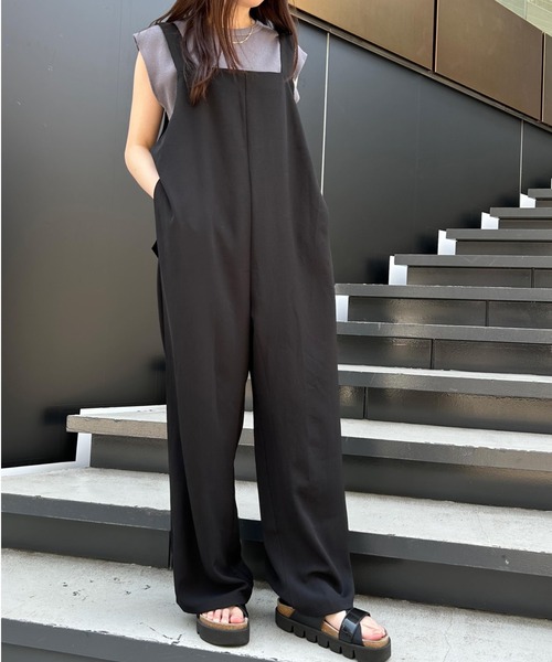 Doux Belle（ドゥーベル）の「サイドスリットワイドパンツ オールインワン（サロペット/オーバーオール・レディース・ブラック/ブラウン・FREE）」の17枚目の写真