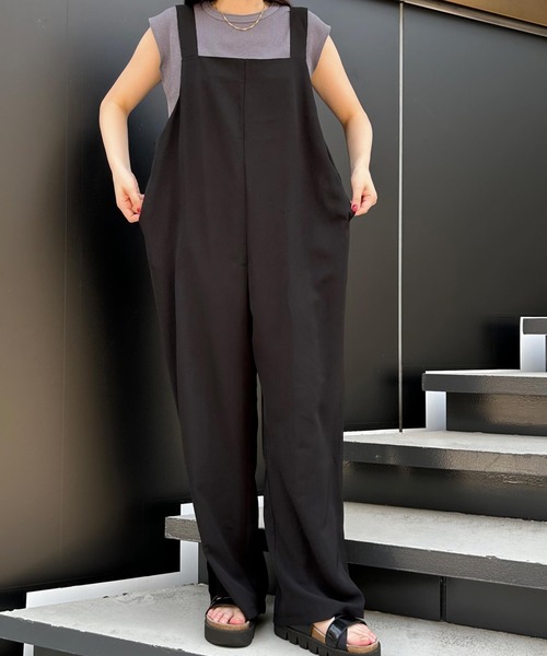 Doux Belle（ドゥーベル）の「サイドスリットワイドパンツ オールインワン（サロペット/オーバーオール・レディース・ブラック/ブラウン・FREE）」の20枚目の写真