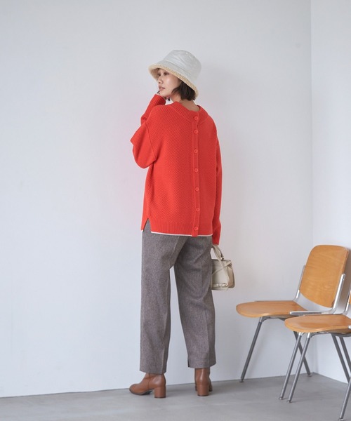 niko and...（ニコアンド）の「洗えるカラーパレット2WAYカーディガンプルオーバー（ニット/セーター・レディース・レッド/ライトグレー/ダークブラウン/オフホワイト/ブルー/アイボリー/ダークブルー/シャーベット/パープル系その他/グリーン/ライトイエロー・MEDIUM/LARGE）」の19枚目の写真