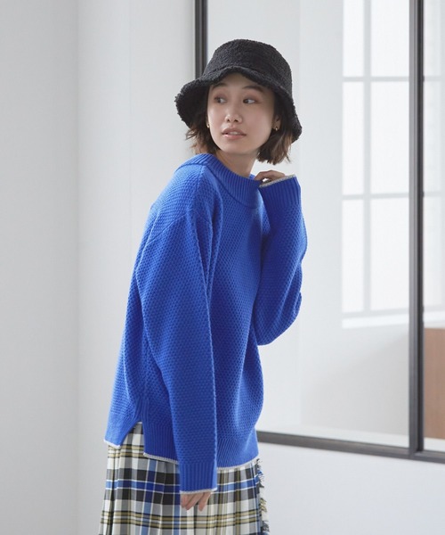 niko and...（ニコアンド）の「洗えるカラーパレット2WAYカーディガンプルオーバー（ニット/セーター・レディース・レッド/ライトグレー/ダークブラウン/オフホワイト/ブルー/アイボリー/ダークブルー/シャーベット/パープル系その他/グリーン/ライトイエロー・MEDIUM/LARGE）」の13枚目の写真