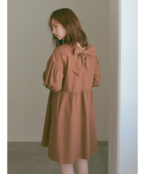 ehka sopo（エヘカソポ）の「【so4u×ehkasopo】2WAYリボンワンピース（ワンピース・レディース・ベージュ/ブラウン・ﾌﾘ-）」の21枚目の写真