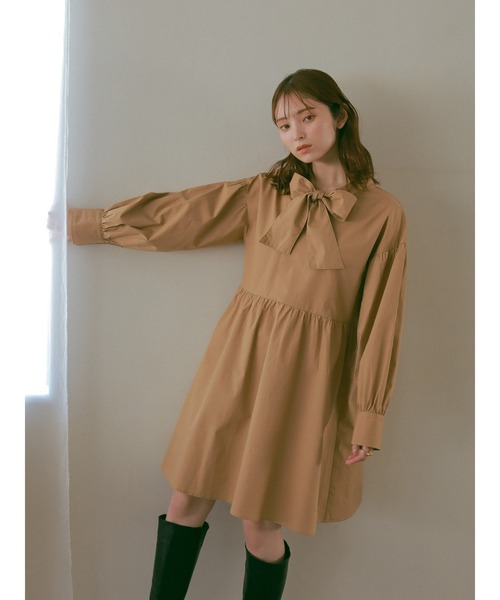 ehka sopo（エヘカソポ）の「【so4u×ehkasopo】2WAYリボンワンピース（ワンピース・レディース・ベージュ/ブラウン・ﾌﾘ-）」の16枚目の写真