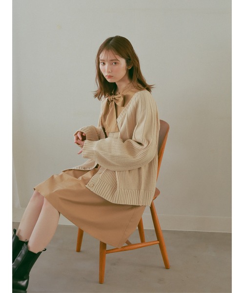 ehka sopo（エヘカソポ）の「【so4u×ehkasopo】2WAYリボンワンピース（ワンピース・レディース・ベージュ/ブラウン・ﾌﾘ-）」の17枚目の写真