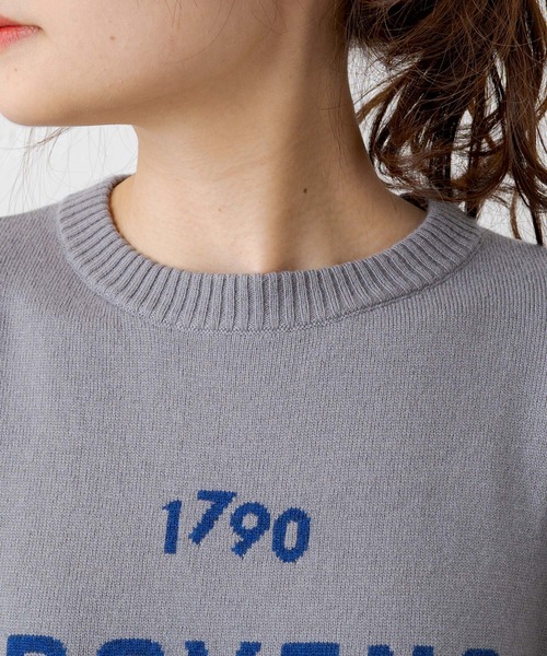 PUAL CE CIN（ピュアルセシン）の「ロゴインターシャニットプルオーバー（ニット/セーター・レディース・ベージュ/グレー・FREE）」の9枚目の写真